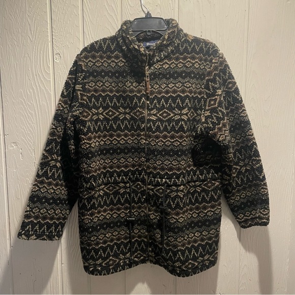 Denim & Co. Aztec Western Aztec Style Fleece Full Zip Sweater - Picture 2 of 5